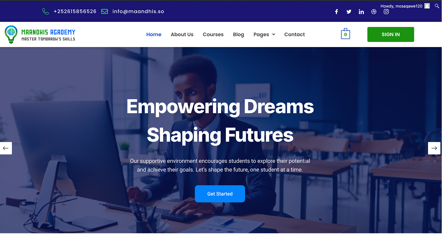 Maandhis E-learning website